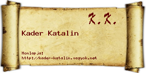 Kader Katalin névjegykártya
